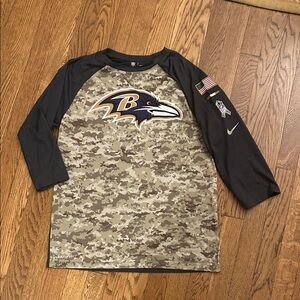 Nike Dri Fit shirt with Ravens logo Mens M
